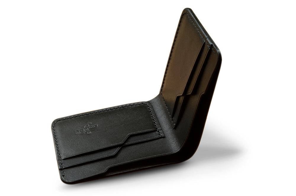 Slim Handgenähte Bifold Leder Portemonnaie, Schlanke Brieftasche, Männer Vintage Geschenkidee, Pflanzlich Gegerbtes Leder, Brieftasche von KECleathershop