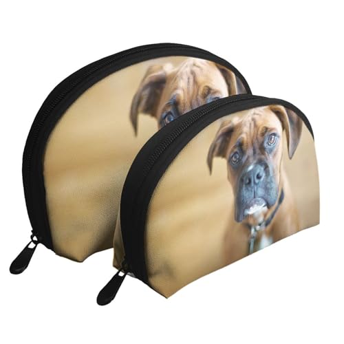Boxer Hunde Welpen Haustiere Hunde, Shell Make-up Tasche Frauen Aufbewahrungstasche kleine Geldbörse Kulturbeutel Kosmetiktasche 2 PCS Boxer Hunde Welpen Haustiere Hunde, Shell Make-up Tasche Frauen Aufbewahrungstasche kleine Geldbörse Kulturbeutel Kosmetiktasche 2 PCS von KEDDJI