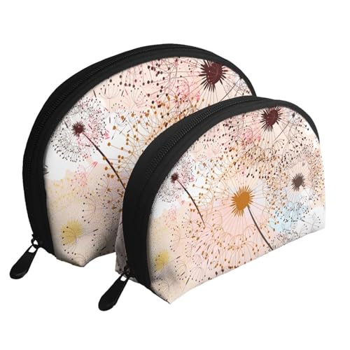 Handbemalte Pusteblume, Shell Make-up Tasche Frauen Aufbewahrungstasche kleine Geldbörse Kulturbeutel Kosmetiktasche 2 PCS Handbemalte Pusteblume, Shell Make-up Tasche Frauen Aufbewahrungstasche kleine Geldbörse Kulturbeutel Kosmetiktasche 2 PCS von KEDDJI