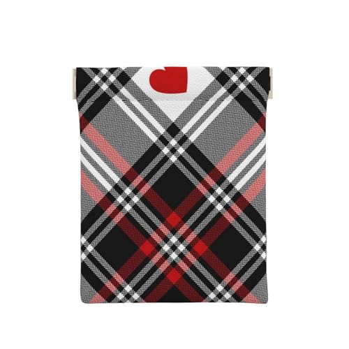 Valentinstag Karierte Herzen, Squeeze Top Wallet Damen Aufbewahrungstasche Kleine Münzbörse Wechseltasche Valentinstag Karierte Herzen, Squeeze Top Wallet Damen Aufbewahrungstasche Kleine Münzbörse Wechseltasche von KEDDJI