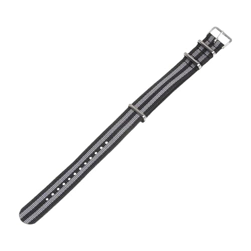 18–22 mm breit, strapazierfähiges Nylon-Uhrenarmband, verstellbares gewebtes Unisex-Uhrenarmband, perfekt für die Freizeit,Schwarz-Grau,22 mm von KEDFZY