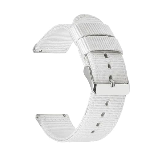 18–24 mm breites Uhrenarmband aus Nylon-Canvas mit Schnellverschluss, ein Sportarmband, perfekt für den Alltag.,Weiß,20 mm von KEDFZY