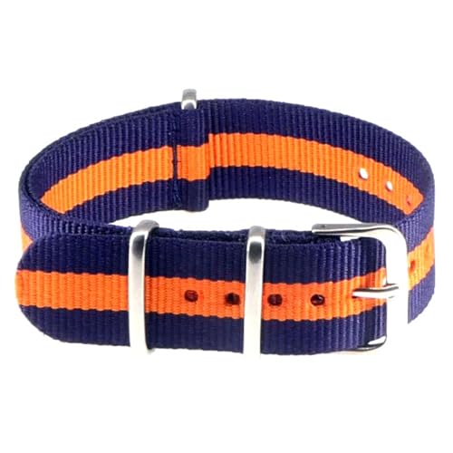 KEDFZY 14–22 mm breit, 16 cm lang, Uhrenarmband aus Canvas und Nylon, Unisex-Uhrenarmband mit integrierter Schlaufe und verstellbarem Zubehör.,Blau Orange,14 mm KEDFZY 14–22 mm breit, 16 cm lang, Uhrenarmband aus Canvas und Nylon, Unisex-Uhrenarmband mit integrierter Schlaufe und verstellbarem Zubehör.,Blau Orange,14 mm von KEDFZY