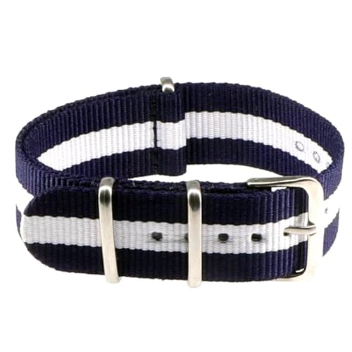 KEDFZY 14–22 mm breit, 16 cm lang, Uhrenarmband aus Canvas und Nylon, Unisex-Uhrenarmband mit integrierter Schlaufe und verstellbarem Zubehör.,Blau Weiß,22 mm KEDFZY 14–22 mm breit, 16 cm lang, Uhrenarmband aus Canvas und Nylon, Unisex-Uhrenarmband mit integrierter Schlaufe und verstellbarem Zubehör.,Blau Weiß,22 mm von KEDFZY