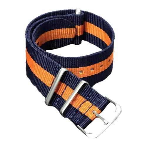 KEDFZY 16–22 mm breit, 26 cm lang, schwarzes Nylon-Sportarmband, gewebtes Armband, geeignet für Freizeit und Sport,Blau Orange,22 mm KEDFZY 16–22 mm breit, 26 cm lang, schwarzes Nylon-Sportarmband, gewebtes Armband, geeignet für Freizeit und Sport,Blau Orange,22 mm von KEDFZY