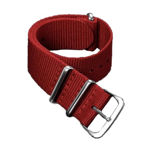 KEDFZY 16–22 mm breit, 26 cm lang, schwarzes Nylon-Sportarmband, gewebtes Armband, geeignet für Freizeit und Sport,Rot,18 mm KEDFZY 16–22 mm breit, 26 cm lang, schwarzes Nylon-Sportarmband, gewebtes Armband, geeignet für Freizeit und Sport,Rot,18 mm von KEDFZY