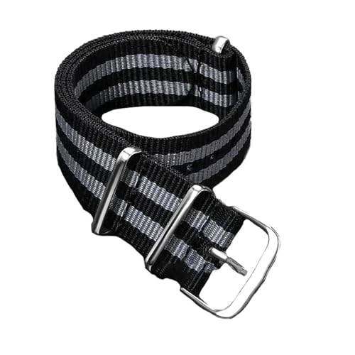 KEDFZY 16–22 mm breit, 26 cm lang, schwarzes Nylon-Sportarmband, gewebtes Armband, geeignet für Freizeit und Sport,Schwarz Grau,16 mm KEDFZY 16–22 mm breit, 26 cm lang, schwarzes Nylon-Sportarmband, gewebtes Armband, geeignet für Freizeit und Sport,Schwarz Grau,16 mm von KEDFZY