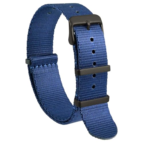 KEDFZY 16–24 mm breit, 29 cm lang, bequemes Nylon-Uhrenarmband mit Edelstahlschnalle.,Blau,18 mm KEDFZY 16–24 mm breit, 29 cm lang, bequemes Nylon-Uhrenarmband mit Edelstahlschnalle.,Blau,18 mm von KEDFZY