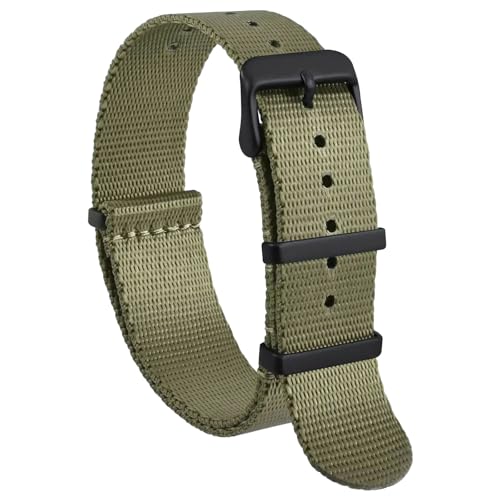 KEDFZY 16–24 mm breit, 29 cm lang, bequemes Nylon-Uhrenarmband mit Edelstahlschnalle.,Grün,18 mm KEDFZY 16–24 mm breit, 29 cm lang, bequemes Nylon-Uhrenarmband mit Edelstahlschnalle.,Grün,18 mm von KEDFZY