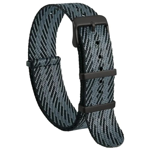 KEDFZY 16–24 mm breit, 29 cm lang, bequemes Nylon-Uhrenarmband mit Edelstahlschnalle.,Schwarz-Grau,18 mm KEDFZY 16–24 mm breit, 29 cm lang, bequemes Nylon-Uhrenarmband mit Edelstahlschnalle.,Schwarz-Grau,18 mm von KEDFZY