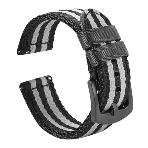 KEDFZY 18–22 mm breit, 20 cm lang, glatt gewebtes Nylon-Uhrenarmband, Ersatzarmband mit Schnellverschluss,18 mm von KEDFZY