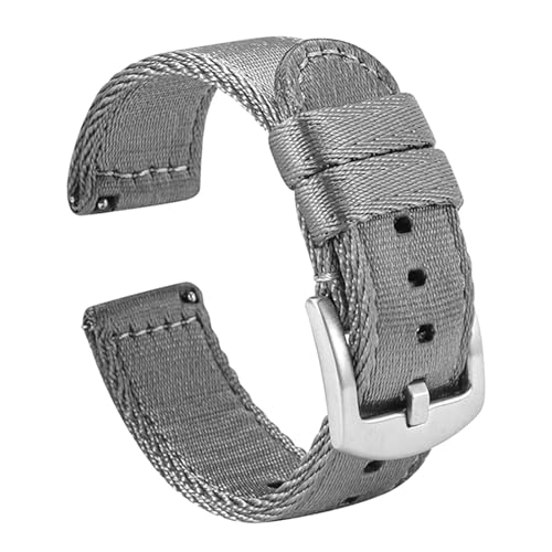 KEDFZY 18–22 mm breit, 20 cm lang, glatt gewebtes Nylon-Uhrenarmband, Ersatzarmband mit Schnellverschluss,18 mm von KEDFZY