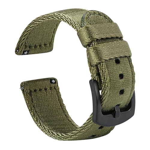 KEDFZY 18–22 mm breit, 20 cm lang, glatt gewebtes Nylon-Uhrenarmband, Ersatzarmband mit Schnellverschluss,22 mm von KEDFZY