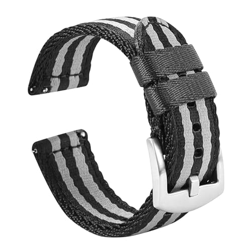 KEDFZY 18–22 mm breit, 20 cm lang, glatt gewebtes Nylon-Uhrenarmband, Ersatzarmband mit Schnellverschluss,22 mm KEDFZY 18–22 mm breit, 20 cm lang, glatt gewebtes Nylon-Uhrenarmband, Ersatzarmband mit Schnellverschluss,22 mm von KEDFZY