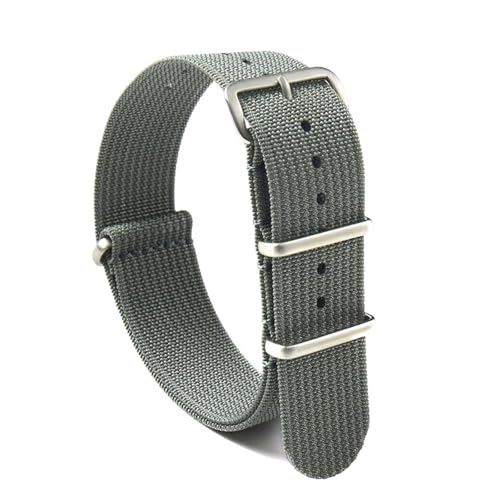KEDFZY 18–22 mm breit, 28 cm lang, Nylon-Uhrenarmband in Militärqualität, wasserdichtes Freizeit-/Sport-Uhrenarmband,Grau,20 mm von KEDFZY