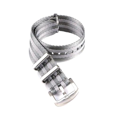 KEDFZY 18–22 mm breit, gewebtes Uhrenarmband aus Canvas-Nylon, Unisex-Armband in Militärqualität, langlebiges Ersatzzubehör,Grau Silber,18 mm KEDFZY 18–22 mm breit, gewebtes Uhrenarmband aus Canvas-Nylon, Unisex-Armband in Militärqualität, langlebiges Ersatzzubehör,Grau Silber,18 mm von KEDFZY