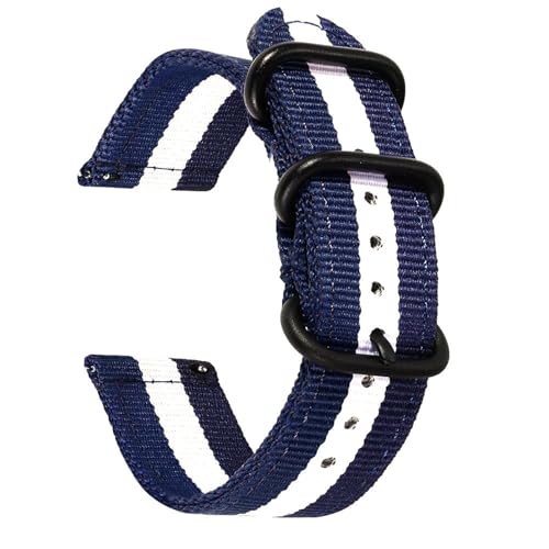 KEDFZY 18–24 mm, gewebtes Nylon-Sportarmband, verstellbar, Unisex-Ersatzarmband, aus strapazierfähigem Canvas,Blau Weiß,20 mm KEDFZY 18–24 mm, gewebtes Nylon-Sportarmband, verstellbar, Unisex-Ersatzarmband, aus strapazierfähigem Canvas,Blau Weiß,20 mm von KEDFZY
