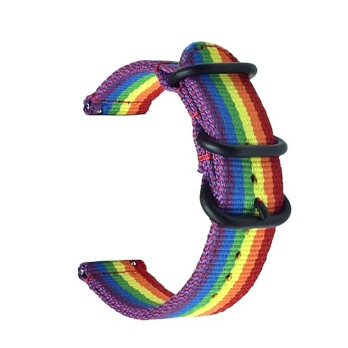 KEDFZY 18–24 mm breit, 20 cm lang, Nylonband. Unisex-Band, geeignet für Freizeit- und Sportkleidung.,Regenbogen,22 mm von KEDFZY