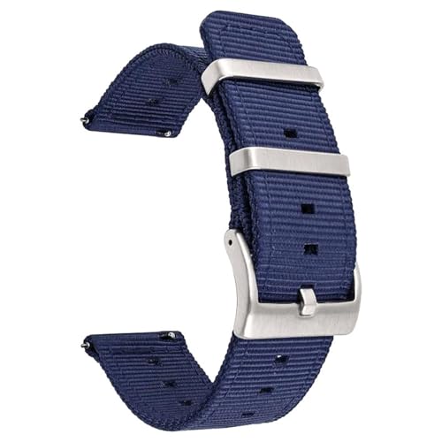 KEDFZY 18–24 mm breit, 20 cm lang, gewebtes Nylon-Uhrenarmband, Ersatzarmband mit Schnellverschluss, Edelstahlschnalle,Königsblau,20 mm KEDFZY 18–24 mm breit, 20 cm lang, gewebtes Nylon-Uhrenarmband, Ersatzarmband mit Schnellverschluss, Edelstahlschnalle,Königsblau,20 mm von KEDFZY