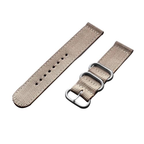 KEDFZY 18–24 mm breit, 21 cm lang, gewebtes Nylonband. Verstellbares Unisex-Band, geeignet für Outdoor- und Freizeitkleidung.,Beige Silber,18 mm von KEDFZY