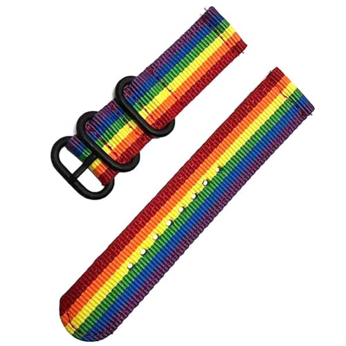 KEDFZY 18–24 mm breit, 21 cm lang, gewebtes Nylonband. Verstellbares Unisex-Band, geeignet für Outdoor- und Freizeitkleidung.,Regenbogen,20 mm von KEDFZY