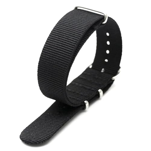 KEDFZY 18–24 mm breit, 26,5 cm lang, schwarzes Nylon-Uhrenarmband, Unisex-Sportuhrenarmband mit verstellbarem Ersatzzubehör.,22 mm KEDFZY 18–24 mm breit, 26,5 cm lang, schwarzes Nylon-Uhrenarmband, Unisex-Sportuhrenarmband mit verstellbarem Ersatzzubehör.,22 mm von KEDFZY