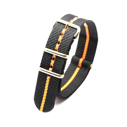 KEDFZY 18–24 mm breit, 26 cm lang, buntes Nylon-Uhrenarmband mit goldener Schnalle, integriertes Ersatzzubehör,18 mm von KEDFZY