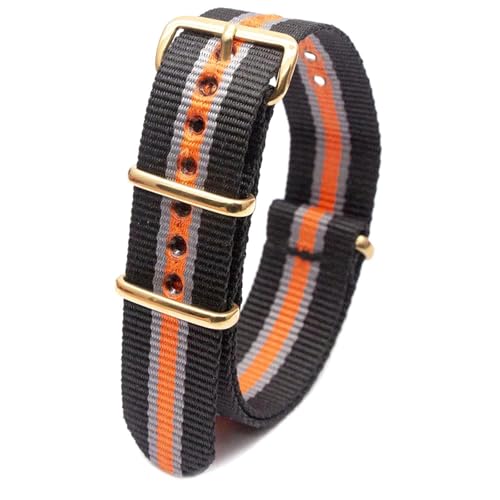 KEDFZY 18–24 mm breit, 26 cm lang, buntes Nylon-Uhrenarmband mit goldener Schnalle, integriertes Ersatzzubehör,18 mm von KEDFZY