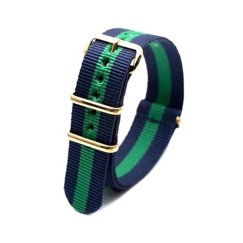 KEDFZY 18–24 mm breit, 26 cm lang, buntes Nylon-Uhrenarmband mit goldener Schnalle, integriertes Ersatzzubehör,18 mm von KEDFZY