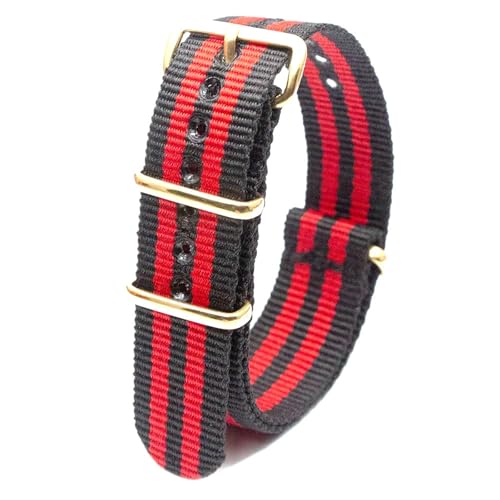 KEDFZY 18–24 mm breit, 26 cm lang, buntes Nylon-Uhrenarmband mit goldener Schnalle, integriertes Ersatzzubehör,18 mm von KEDFZY