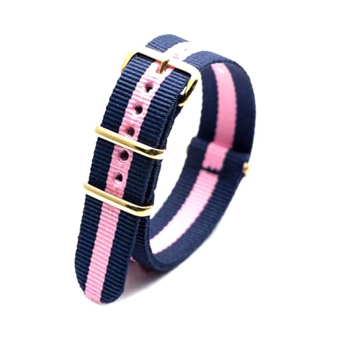 KEDFZY 18–24 mm breit, 26 cm lang, buntes Nylon-Uhrenarmband mit goldener Schnalle, integriertes Ersatzzubehör,20 mm von KEDFZY