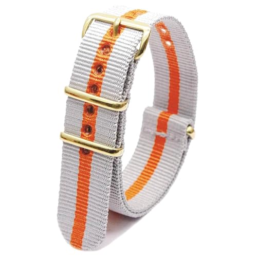 KEDFZY 18–24 mm breit, 26 cm lang, buntes Nylon-Uhrenarmband mit goldener Schnalle, integriertes Ersatzzubehör,20 mm von KEDFZY