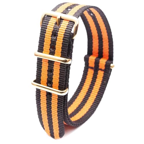 KEDFZY 18–24 mm breit, 26 cm lang, buntes Nylon-Uhrenarmband mit goldener Schnalle, integriertes Ersatzzubehör,20 mm von KEDFZY