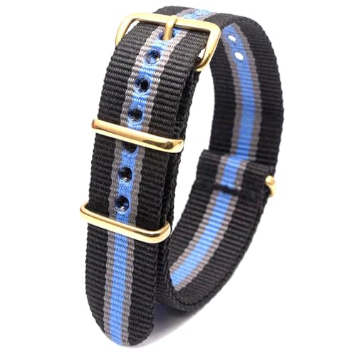 KEDFZY 18–24 mm breit, 26 cm lang, buntes Nylon-Uhrenarmband mit goldener Schnalle, integriertes Ersatzzubehör,22 mm von KEDFZY