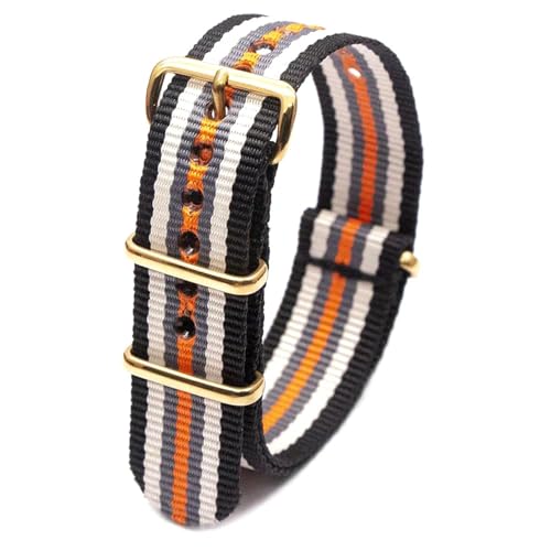 KEDFZY 18–24 mm breit, 26 cm lang, buntes Nylon-Uhrenarmband mit goldener Schnalle, integriertes Ersatzzubehör,22 mm von KEDFZY