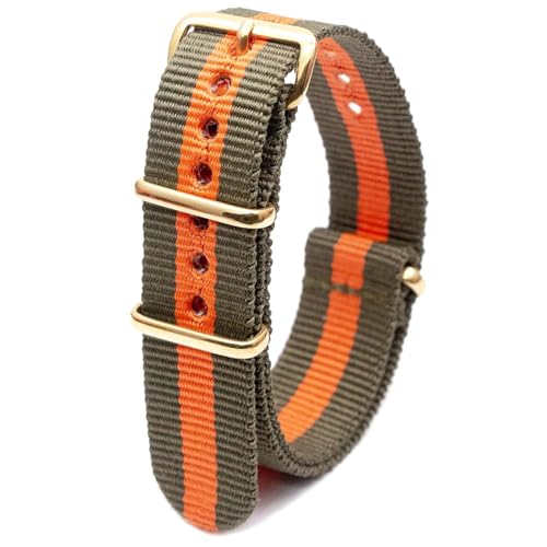 KEDFZY 18–24 mm breit, 26 cm lang, buntes Nylon-Uhrenarmband mit goldener Schnalle, integriertes Ersatzzubehör,22 mm von KEDFZY