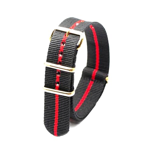 KEDFZY 18–24 mm breit, 26 cm lang, buntes Nylon-Uhrenarmband mit goldener Schnalle, integriertes Ersatzzubehör,24 mm von KEDFZY