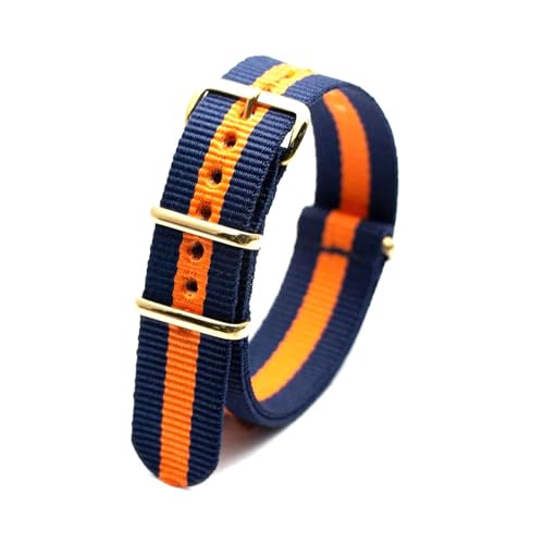 KEDFZY 18–24 mm breit, 26 cm lang, buntes Nylon-Uhrenarmband mit goldener Schnalle, integriertes Ersatzzubehör,24 mm von KEDFZY