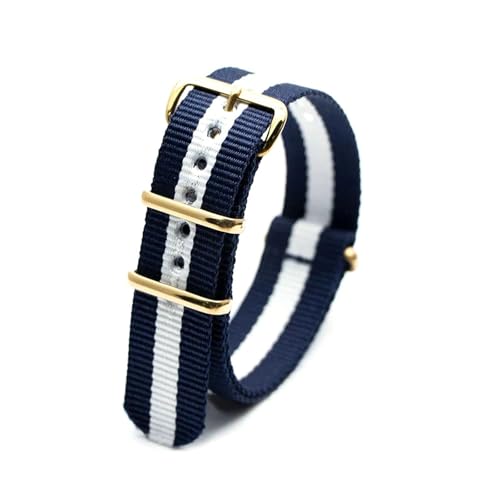 KEDFZY 18–24 mm breit, 26 cm lang, buntes Nylon-Uhrenarmband mit goldener Schnalle, integriertes Ersatzzubehör,24 mm von KEDFZY