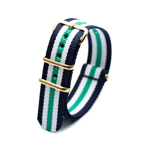 KEDFZY 18–24 mm breit, 26 cm lang, buntes Nylon-Uhrenarmband mit goldener Schnalle, integriertes Ersatzzubehör,24 mm von KEDFZY