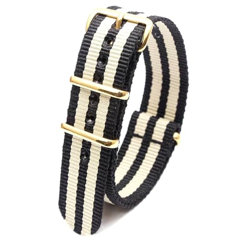 KEDFZY 18–24 mm breit, 26 cm lang, buntes Nylon-Uhrenarmband mit goldener Schnalle, integriertes Ersatzzubehör,24 mm von KEDFZY