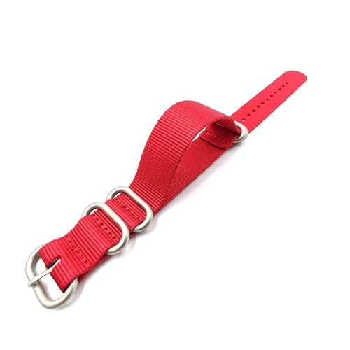 KEDFZY 18–24 mm breit, 26 cm lang, gewebtes Nylon-Uhrenarmband, Unisex-Ersatzarmband mit Edelstahlschnalle,Rot,22 mm KEDFZY 18–24 mm breit, 26 cm lang, gewebtes Nylon-Uhrenarmband, Unisex-Ersatzarmband mit Edelstahlschnalle,Rot,22 mm von KEDFZY