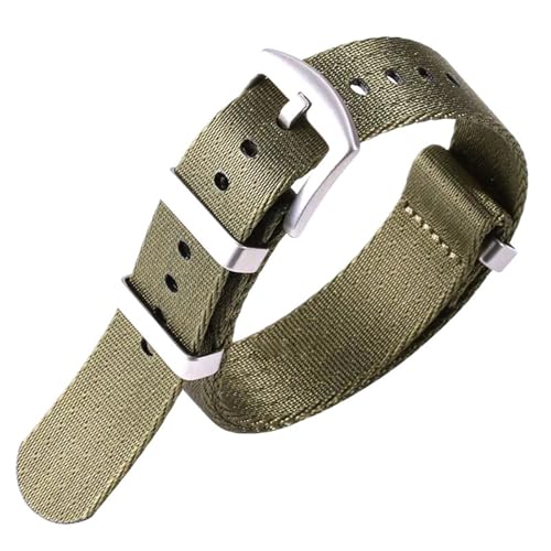 KEDFZY 18–24 mm breit, 27 cm lang, Nylon-Uhrenarmband, Unisex, verstellbares Armband für eine bequeme Passform,Armeegrün,22 mm von KEDFZY