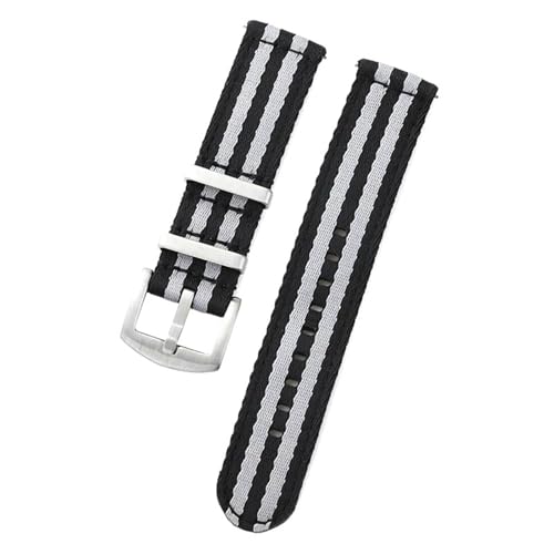 KEDFZY 20–22 mm breit, 20 cm lang, glattes Nylon-Uhrenarmband, Schnellverschluss-Armband, gewebter Canvas-Stoff,Schwarz Grau,20 mm KEDFZY 20–22 mm breit, 20 cm lang, glattes Nylon-Uhrenarmband, Schnellverschluss-Armband, gewebter Canvas-Stoff,Schwarz Grau,20 mm von KEDFZY
