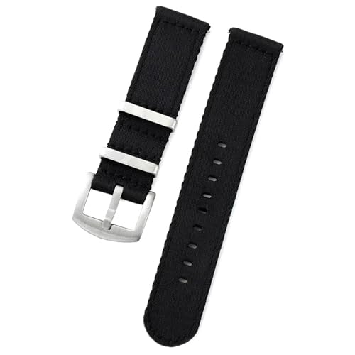 KEDFZY 20–22 mm breit, 20 cm lang, glattes Nylon-Uhrenarmband, universelles Canvas-Armband mit Schnellverschluss,Schwarz,20 mm KEDFZY 20–22 mm breit, 20 cm lang, glattes Nylon-Uhrenarmband, universelles Canvas-Armband mit Schnellverschluss,Schwarz,20 mm von KEDFZY