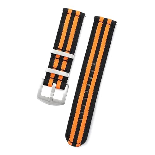 KEDFZY 20–22 mm breit, 20 cm lang, glattes Nylon-Uhrenarmband, universelles Canvas-Armband mit Schnellverschluss,Schwarz Orange,22 mm KEDFZY 20–22 mm breit, 20 cm lang, glattes Nylon-Uhrenarmband, universelles Canvas-Armband mit Schnellverschluss,Schwarz Orange,22 mm von KEDFZY