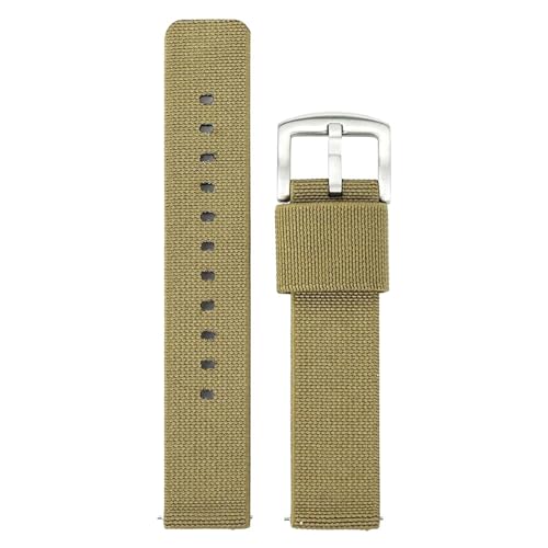 KEDFZY 20–22 mm breit, 21,5 cm lang, Nylon-Canvas-Armband. Wasserabweisendes Unisex-Armband mit verstellbaren Beschlägen.,Gelbbraun,20 mm KEDFZY 20–22 mm breit, 21,5 cm lang, Nylon-Canvas-Armband. Wasserabweisendes Unisex-Armband mit verstellbaren Beschlägen.,Gelbbraun,20 mm von KEDFZY