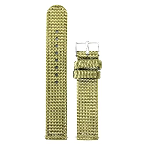 KEDFZY 20–22 mm breit, 21,5 cm lang, Nylon-Canvas-Armband. Wasserabweisendes Unisex-Armband mit verstellbaren Beschlägen.,Olivgrün,20 mm von KEDFZY