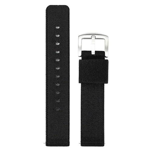 KEDFZY 20–22 mm breit, 21,5 cm lang, Nylon-Canvas-Armband. Wasserabweisendes Unisex-Armband mit verstellbaren Beschlägen.,Schwarz,22 mm KEDFZY 20–22 mm breit, 21,5 cm lang, Nylon-Canvas-Armband. Wasserabweisendes Unisex-Armband mit verstellbaren Beschlägen.,Schwarz,22 mm von KEDFZY