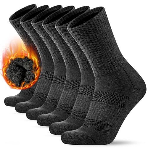 KEECOW Merino Wolle Wandersocken Herren & Damen 3 Paar, Thermo Fleece Socken Wintersocken Warmesocken für Outdoor Sport (DE/NL/SE/PL, Numerisch, 47, 50, Regular, Regular, Dunkel grau) von KEECOW